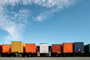 Shipping Containers At Loading Dock